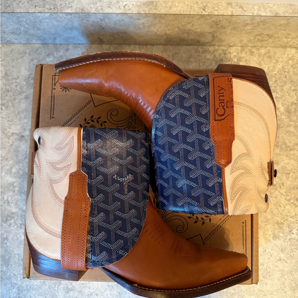 Custom Canty Boots w Authentic Goyard Canvas